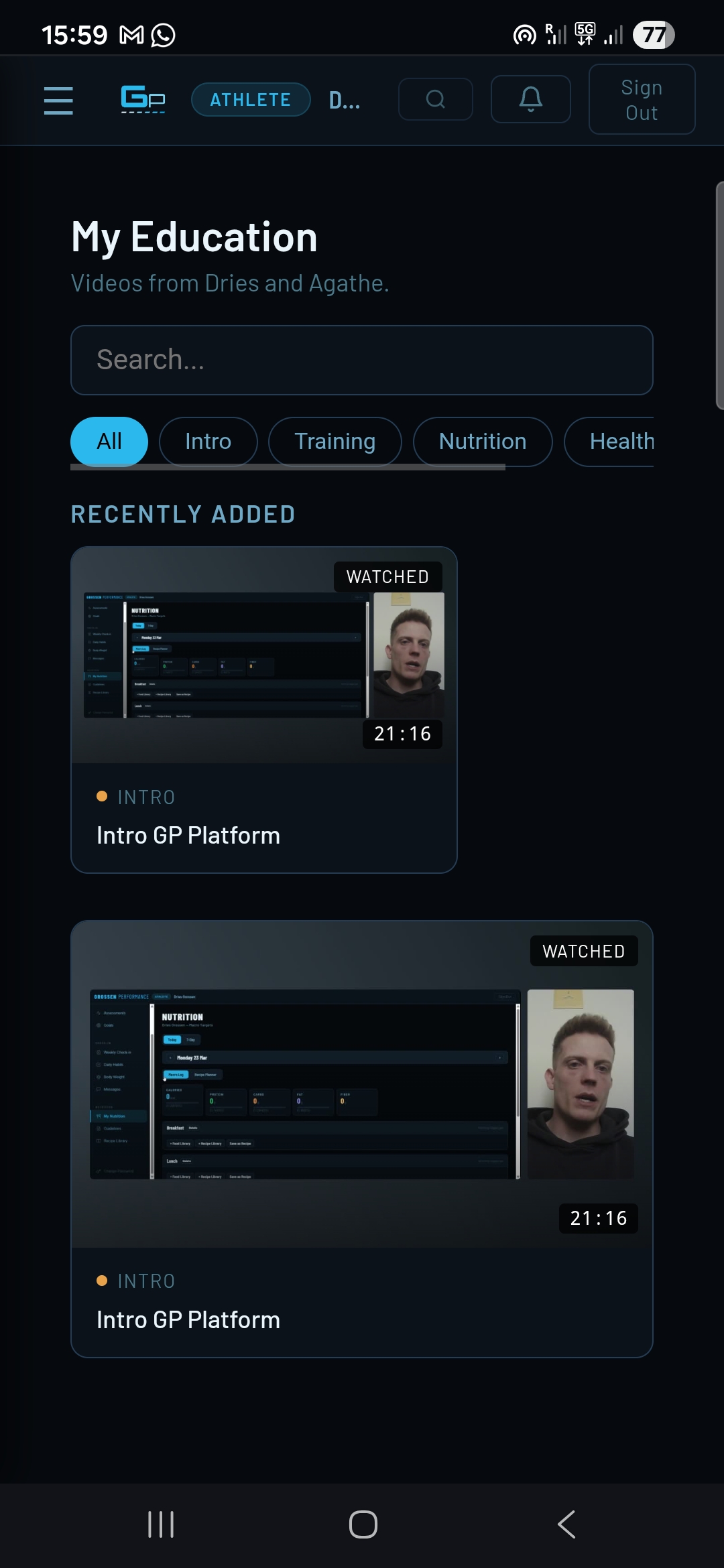 GP Platform: Education library